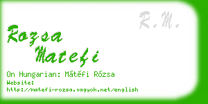rozsa matefi business card